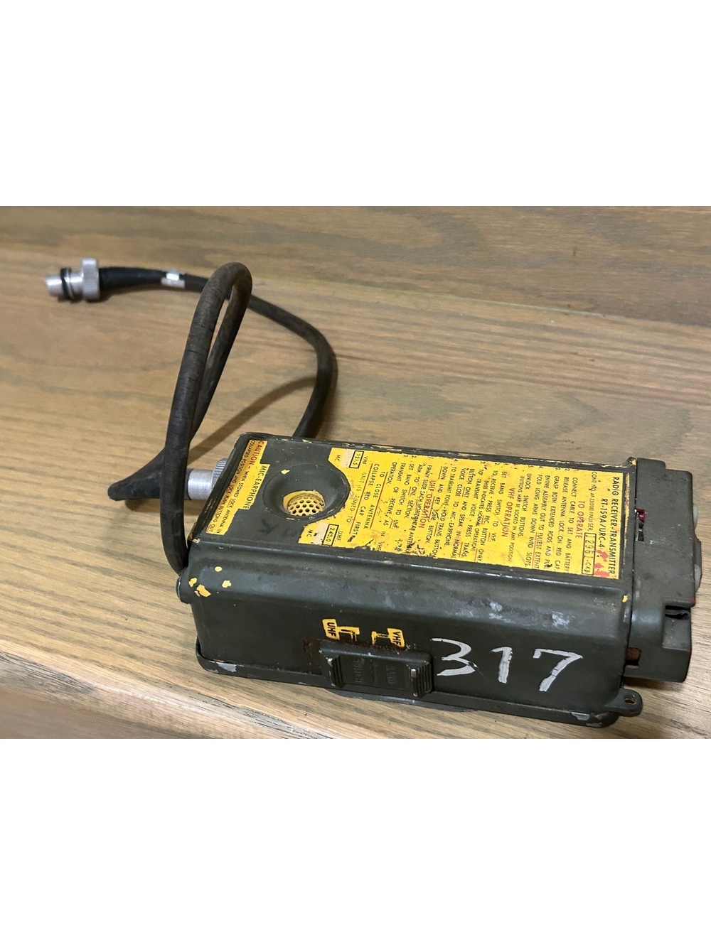 Vintage Military Radio Transceiver Unit with Antenna Release Lock